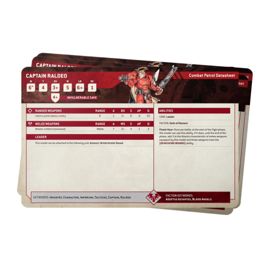 DATASHEET CARDS : BLOOD ANGELS